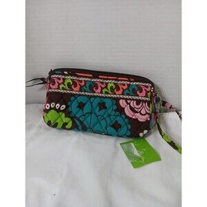 Vera Bradley Wristlet Lola Brown Green White Floral New With Tag